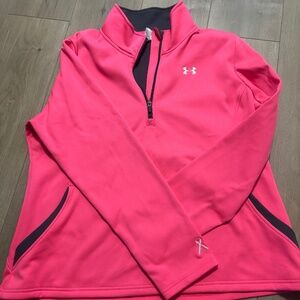 Pink and grey under armour breast cancer hoodie size 2xl
